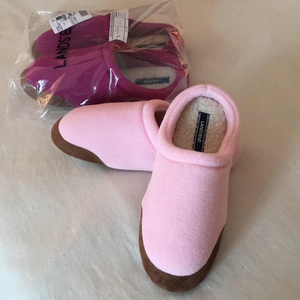 NWT 2 Pair Lands End Slippers Womens sz. 10